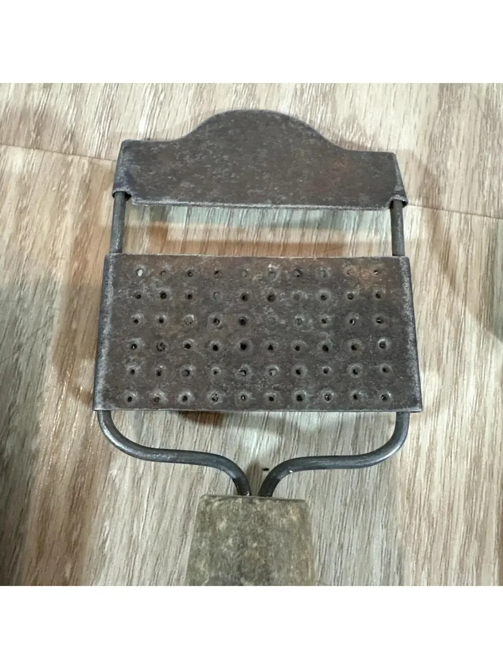 (7) Antique items: 2 graters, 2 forks, 1 spoon,‎ cookie cutter, thimble.